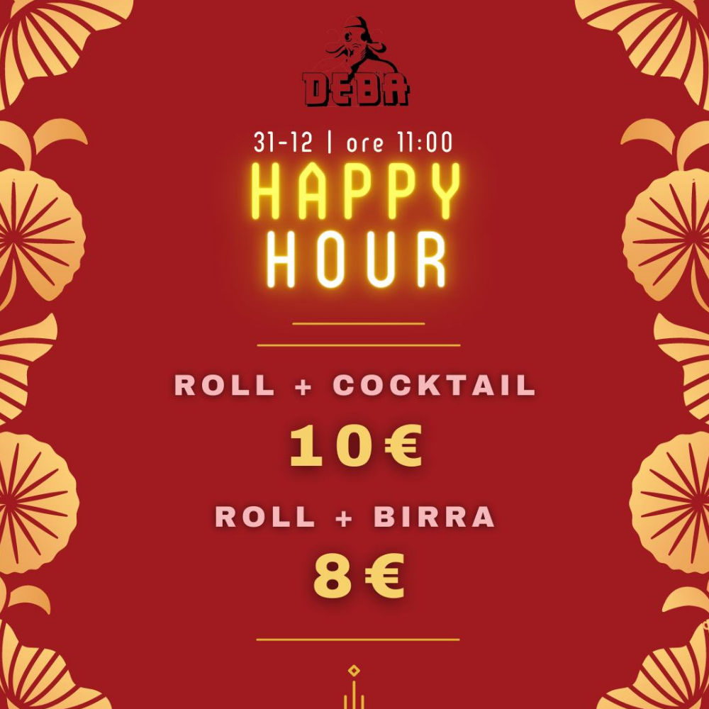 Happy Hour di Capodanno: 31 Dic. – h.11:00-19:00