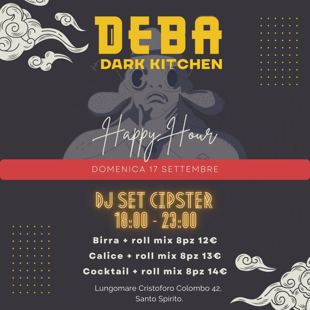 Happy Hour & DJ Set con Cipster: Domenica 17 Sett.